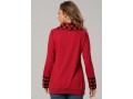 Christmas Plaid Long Sleeve Red Pocket Sweatshirt