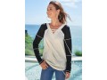 Contrast Lace Up Long Sleeve Sweatshirt