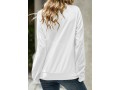 Cowl Neck Christmas Print White Long Sleeve Sweatshirt