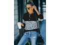 Decorative Button Leopard Long Sleeve Sweatshirt