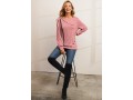 Decorative Button Pink Long Sleeve Sweatshirt