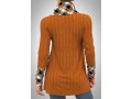 Decorative Button Plaid Long Sleeve Cowl Neck Sweatshirt