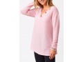 Decorative Button Solid Long Sleeve V Neck Sweatshirt