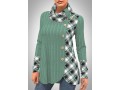 Decorative Button Twisted Green Long Sleeve Sweatshirt