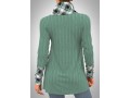 Decorative Button Twisted Green Long Sleeve Sweatshirt