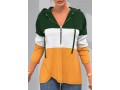 Drawstring Color Block Patricks Day Hoodie