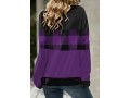 Drawstring Plaid Long Sleeve Cowl Neck Sweatshirt