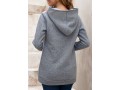 Grey Decorative Button Contrast Long Sleeve Hoodie