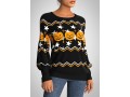 Halloween Pumpkin Print Round Neck Long Sleeve Sweatshirt