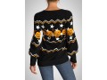 Halloween Pumpkin Print Round Neck Long Sleeve Sweatshirt