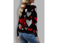 Heart Print Round Neck Long Sleeve Sweatshirt