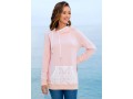 Lace Patchwork Long Sleeve Drawstring Detail Hoodie