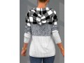 Lace Patchwork Plaid Long Sleeve Hoodie