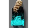 Lace Up Ombre Leaf Print Sweatshirt