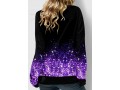 Lace Up Ombre Long Sleeve Split Neck Purple Sweatshirt