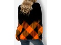 Lace Up Plaid Ombre Long Sleeve Sweatshirt