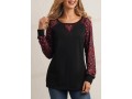 Leopard Black Round Neck Long Sleeve Sweatshirt