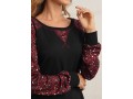 Leopard Black Round Neck Long Sleeve Sweatshirt