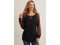 Leopard Black Round Neck Long Sleeve Sweatshirt