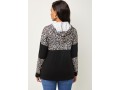 Leopard Long Sleeve Drawstring Detail Hoodie