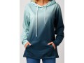 Ombre Color Block Kangaroo Pocket Hoodie