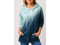 Ombre Color Block Kangaroo Pocket Hoodie