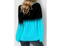 Ombre Lace Up Long Sleeve Sweatshirt