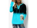 Ombre Lace Up Long Sleeve Sweatshirt