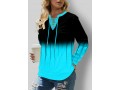 Ombre Lace Up Long Sleeve Sweatshirt