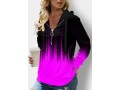 Ombre Long Sleeve Quarter Zip Hoodie