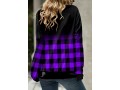 Ombre Plaid Cowl Neck Long Sleeve Sweatshirt