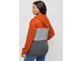 Orange Drawstring Kangaroo Pocket Long Sleeve Hoodie