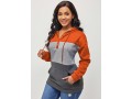 Orange Drawstring Kangaroo Pocket Long Sleeve Hoodie