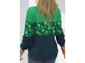 Patricks Day Four Leaf Clover Green Contrast Sweatshirt