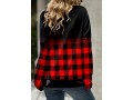 Plaid Long Sleeve Cowl Neck Sweatshirt