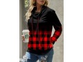 Plaid Long Sleeve Cowl Neck Sweatshirt