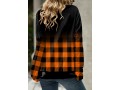 Plaid Long Sleeve Cowl Neck Sweatshirt