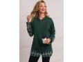 Plaid Long Sleeve Green Faux Two Piece Hoodie