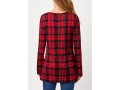 Plaid Long Sleeve Zipper Detail Sweatshirt