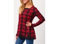 Plaid Long Sleeve Zipper Detail Sweatshirt