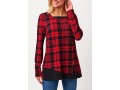 Plaid Long Sleeve Zipper Detail Sweatshirt