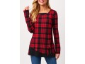 Plaid Long Sleeve Zipper Detail Sweatshirt