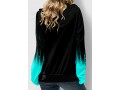 Quarter Zip Drawstring Ombre Long Sleeve Hoodie