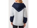 Quarter Zip Metal Ring Detail Grey Hoodie