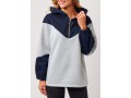 Quarter Zip Metal Ring Detail Grey Hoodie