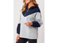 Quarter Zip Metal Ring Detail Grey Hoodie