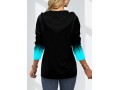 Quarter Zip Ombre Drawstring Long Sleeve Hoodie