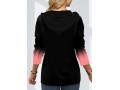 Quarter Zip Ombre Drawstring Long Sleeve Hoodie