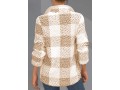 Quarter Zip Plush Long Sleeve Plaid Sweatshirt