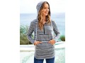 Quarter Zip Striped Long Sleeve Hoodie